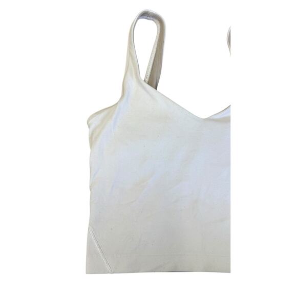 LULULEMON Align White Crop Tank Top Light Support Nulu Buttery Soft Size 0 - Picture 3 of 9